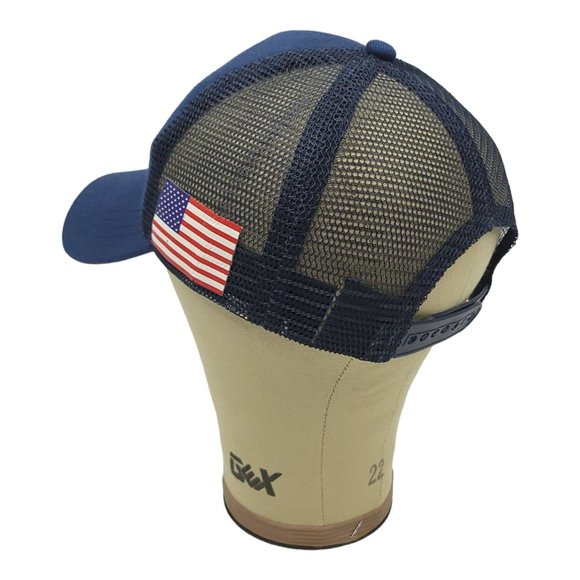 Keep America Great Mesh Snapback Cap Trucker Baseball Hat Trump 2020 Flag Blue - Picture 11 of 12